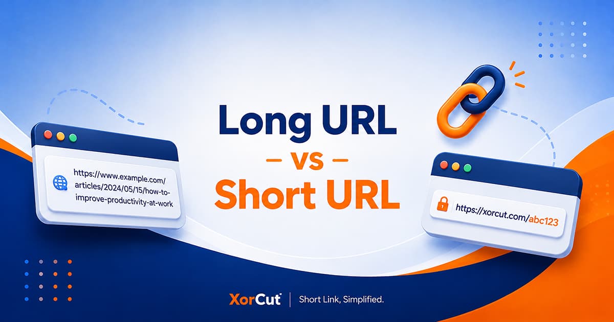 XorCut long vs short url safe banner illustration