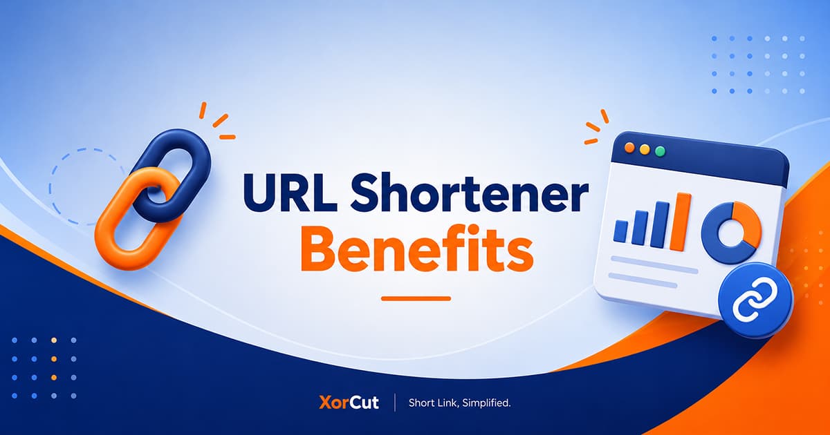 XorCut url shortener benefits banner illustration
